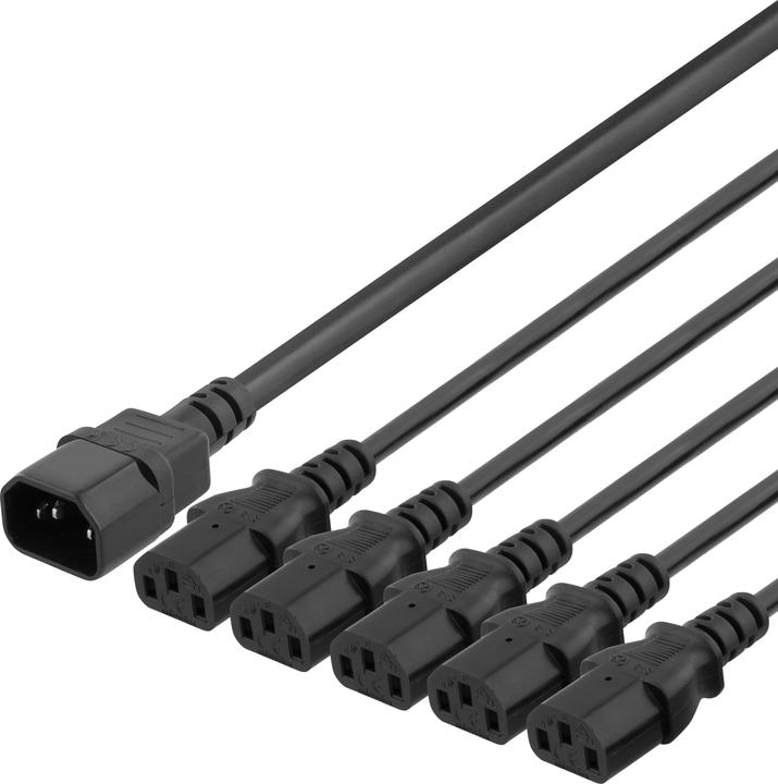 Produktbild Deltaco DEL-113C power cable Black C14 coupler 5 x C13 coupler (1 m)