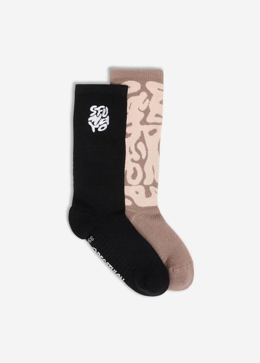 Decathlon Socken Mid 2er-Pack - schwarz/braun (43, 46)