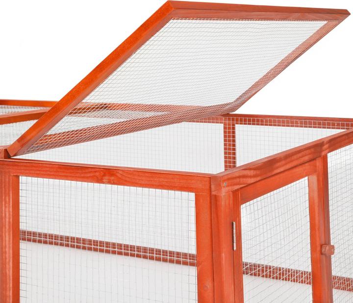 Produktbild tectake Kaninchenstall mit 4 Türen 181x90x48cm