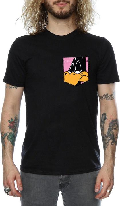 Produktbild Looney Tunes Daffy Duck Face Faux Pocket TShirt (L)