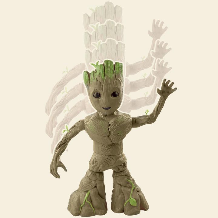 Actual product image Hasbro Marvel Studios I Am Groot Groove 'N Grow Groot, 34cm Tall Interactive Action Figure, Superheroes