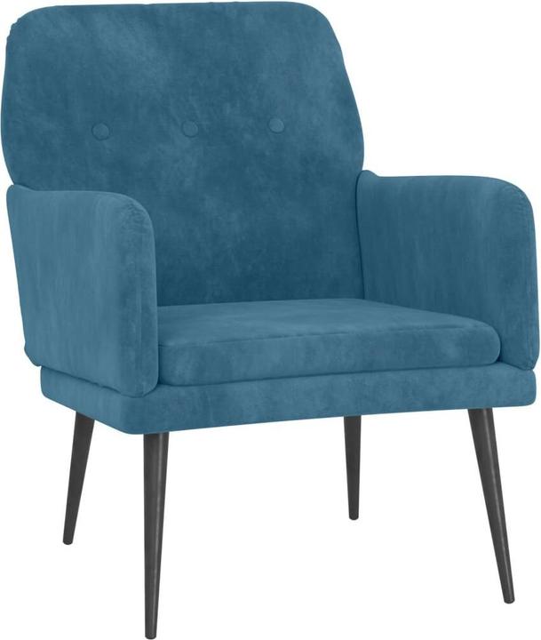Immagine prodotto VidaXL Sessel Blau 62x79x79 cm Samt,Farbe: Blau,Material: Samt (100