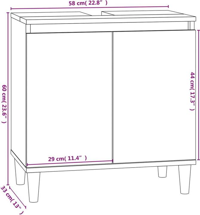 Actual product image VidaXL Bodo (58 x 33 x 60 cm)