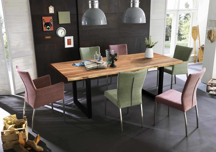 Image du produit SIT Möbel Table en bois massif Ux3.6 acacia naturel-noir antique (180 x 90 x 76 cm)