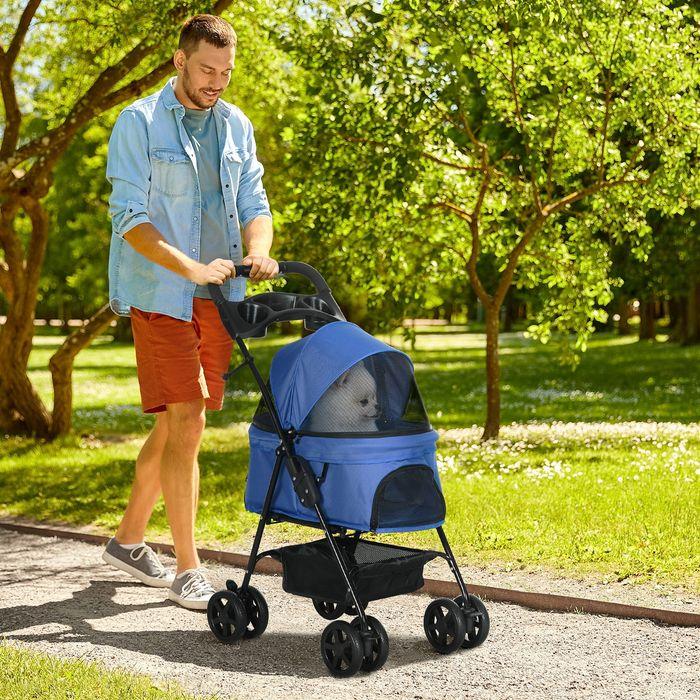 Produktbild Swisshandel24 Hundewagen Hundebuggy mit Klappfunktion Pet Stroller für kleine Hunde und Katzen Haustierwagen Katze (Hund, Katze, Faltbar)