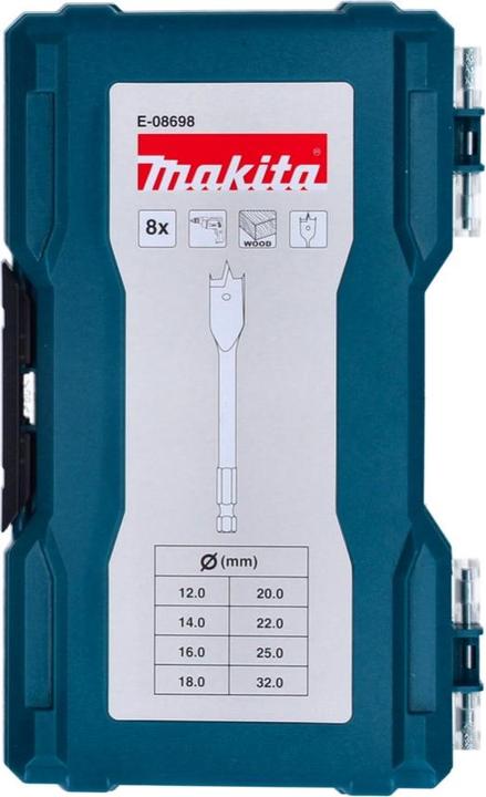 Actual product image Makita Flat milling drill set 8 pcs. (12, 14, 16, 18, 20, 22, 25, 32 mm)