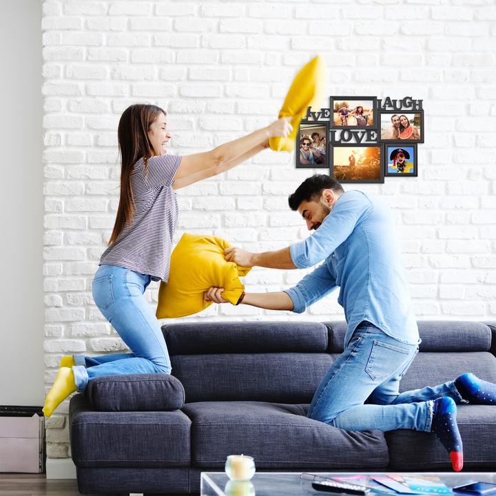 Immagine prodotto Relaxdays Portafoto multiplo Live Love Laugh (10 x 15 cm, 10 x 10 cm, 18 x 13 cm)