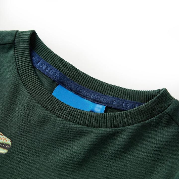 Actual product image VidaXL Children's long-sleeved shirt dark green 92,Material: 100 (92)