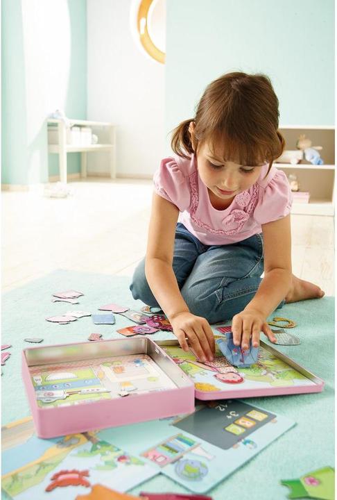 Actual product image Haba Magnet play box dress-up doll Lilli (German, French, Italian, English)