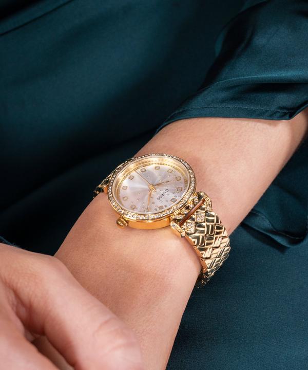 Image du produit Guess P GLD BRCT / SUN SLV GLITZ DL / P GLD BRCT W/ CRYS Montre-bracelet (Montre avec pierre précieuse, 32 mm)