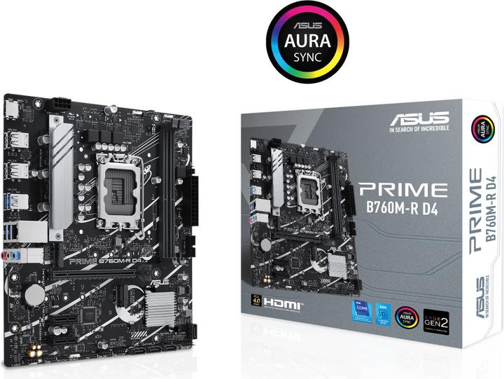 Actual product image ASUS MB PRO B760M-R D4 (LGA 1700, Intel B760, mATX)