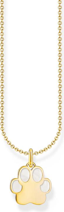Actual product image Thomas Sabo Gold-plated chain with paw pendant and white enamel (925 silver, Enamel, 38 - 45 cm)
