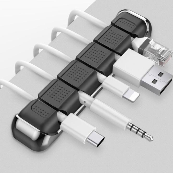 Actual product image Apfelkiste Selbstklebender Silikon Kabelhalter 5-fach Vielzweck Klemme