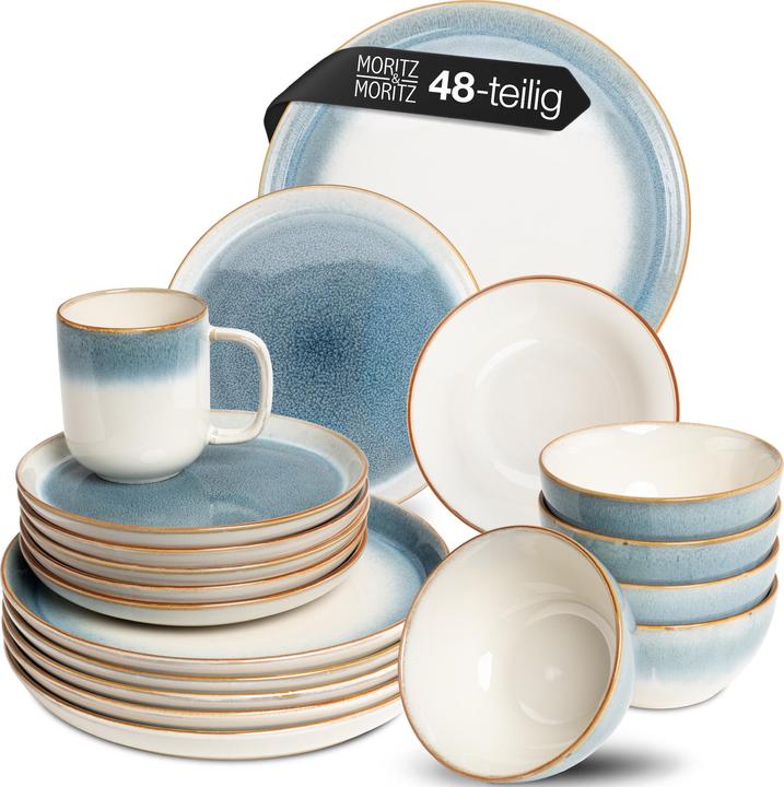 Image du produit Moritz & Moritz Tarento 48tlg Geschirr Set für 12 Personen - Blau (48 pièce(s))