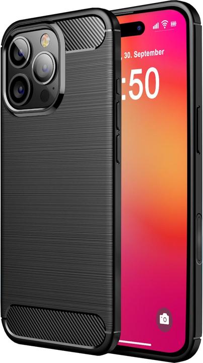 Actual product image Nalia Carbon look silicone cover (Apple iPhone 16 Pro Max)