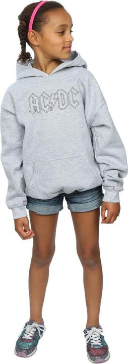 Produktbild AC/DC Black Outline Logo Kapuzenpullover Mädchen (140, 146)
