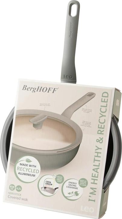 Produktbild BergHoff Leo Recycled Wok + Deksel 28cm (Wok Pfanne, Aluminium)