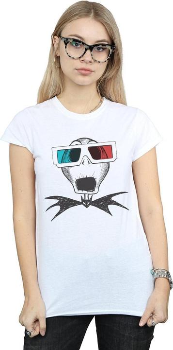 Actual product image Disney Womens/Ladies Nightmare Before Christmas Jack Skellington 3D Glasses Cotton T-Shirt (L)