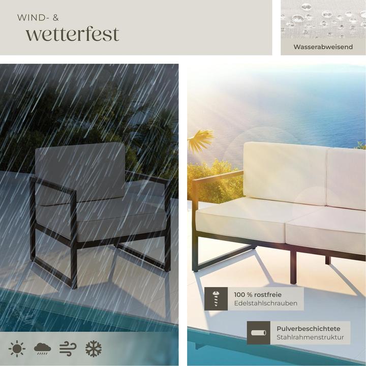 Produktbild tectake Garten-Loungeset Comosa für 6 Personen, XXL-Polsterung
