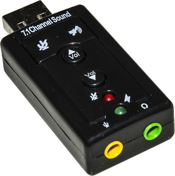 Actual product image SCHEDA AUDIO USB 2.0 BK PER WINDOWS 10/8/7/VISTA/XP