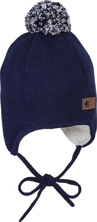 Image du produit Sterntaler Bonnet tricoté pompon marine Gr. 43 (43)