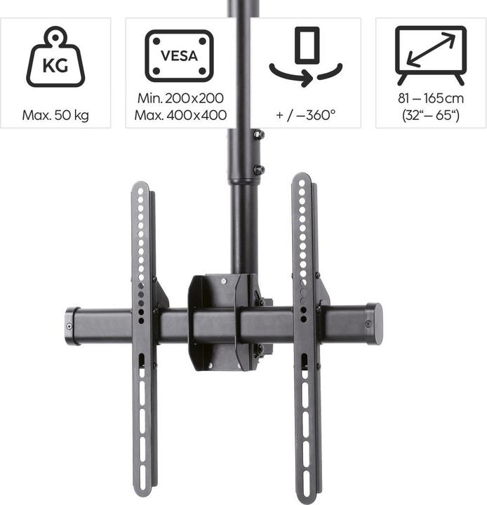 Actual product image Hama TV ceiling mount, swivel, tilt, 165 cm (65") up to 50 kg (Ceiling, 65", 50 kg)