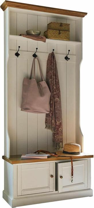 Actual product image Loberon Coat rack Colchester antique white/brown