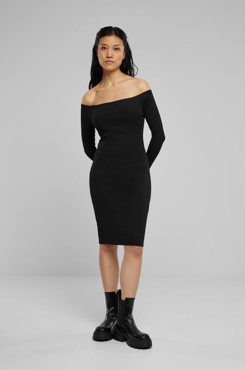Actual product image Urban Classics Ladies Off Shoulder Longsleeve Rib Dress - 126821 (XS)