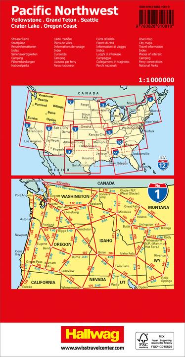 Produktbild USA, Pacific Northwest, Nr. 01, Strassenkarte 1:1Mio