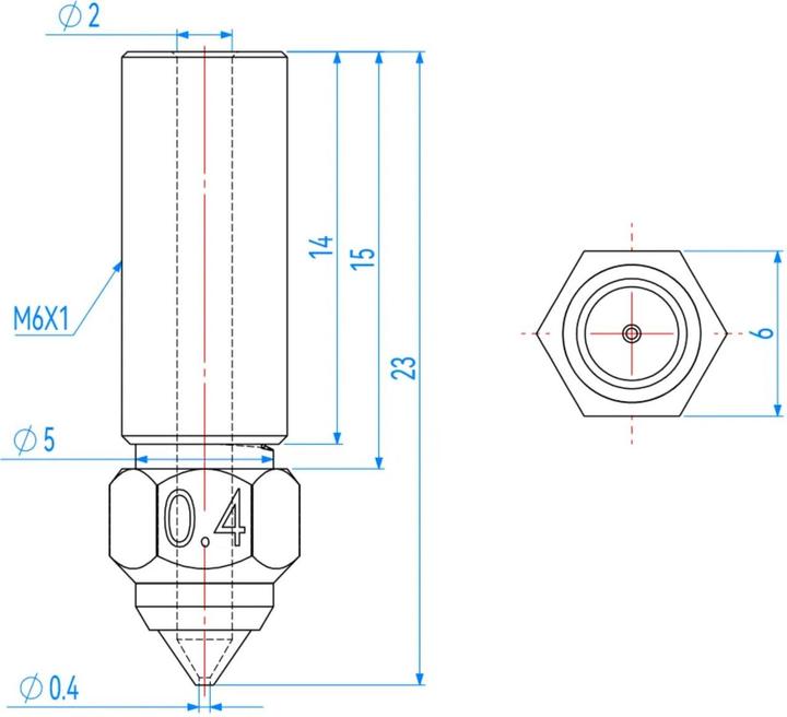 Produktbild Creality Düse Ersatzdüse zu K1 0.4 mm (Düse)