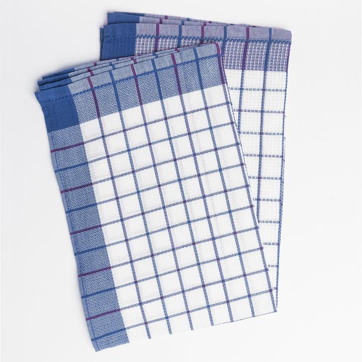 Produktbild Oliver Weber Collection Diademita 10er Set Premium Geschirrtücher, 100% feine Baumwolle, 50x70 cm, blau kariert, 185 gr/m2 (50 x 70 cm)