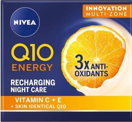 Actual product image NIVEA Q10 Energy Recharging Night Cream, Night cream, Women, Universal skin, Face, Anti-dullness, An (50 ml, Night cream)