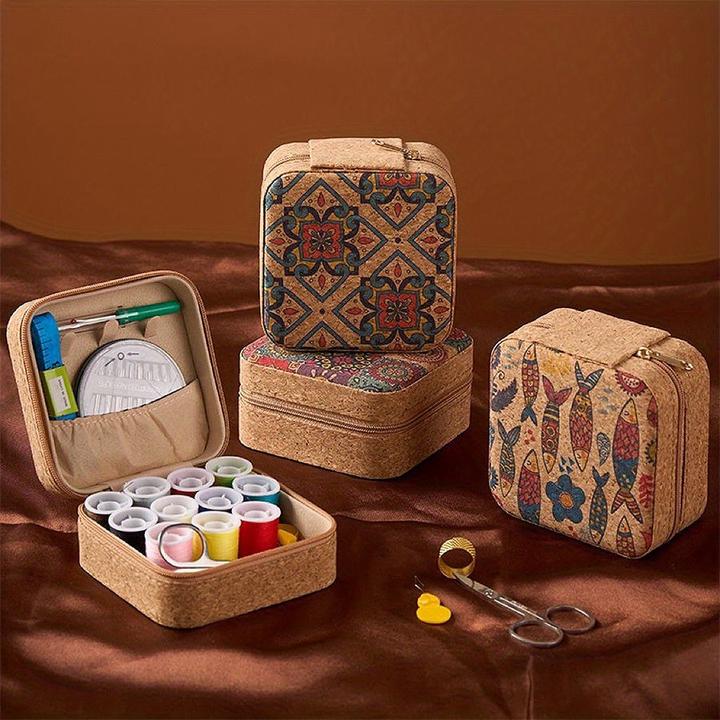 Produktbild Only-Bags.Store Coffret à bijoux 4 pièces en similicuir bohème chic et artisanal - Organiseur de voyage portable