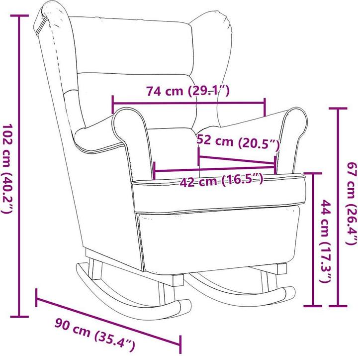 Productafbeelding VidaXL Schommel fauteuil Donkergroen 74x90x102 cm stof Relax fauteuil Lounge fauteuil