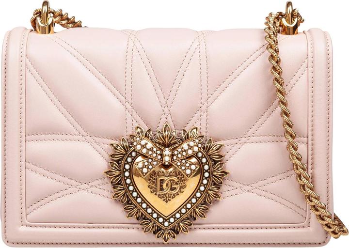 Dolce & Gabbana medium devotion bag in matelassé nappa color powder