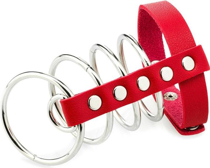 Immagine prodotto Zenn Red PU Leather Cockring with Metal support (4.50 cm)