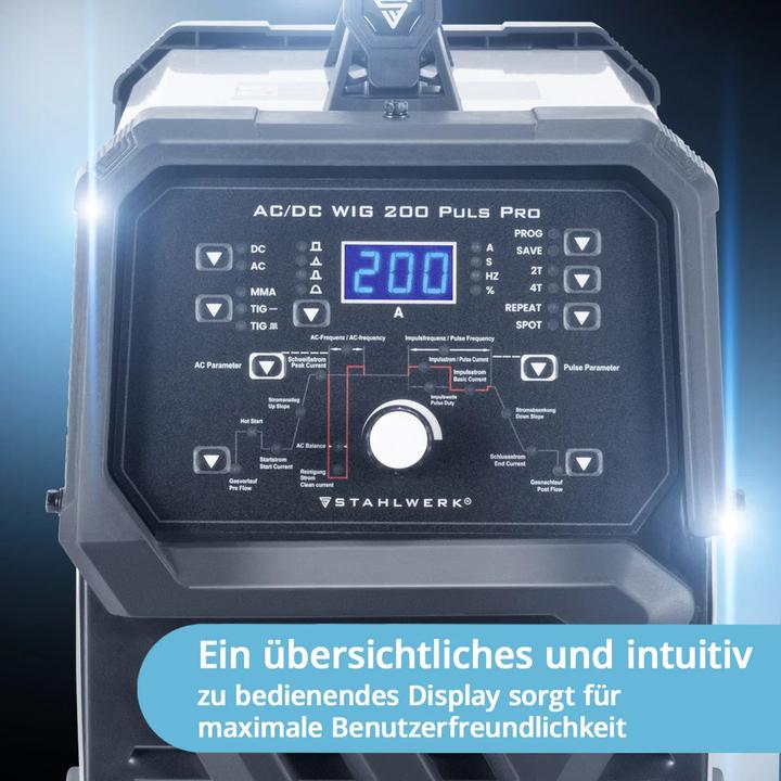Produktbild Stahlwerk Digitales Schweissgerät AC/DC WIG 200 Puls Pro IGBT Inverter 200A