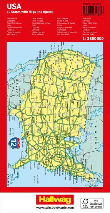 Produktbild USA Strassenkarte 1:3,8 Mio. Road Guide No 12