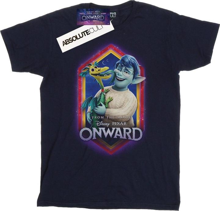 Actual product image Disney Womens/Ladies Onward Laurel And Blazey Crest Cotton Boyfriend T-Shirt (L)
