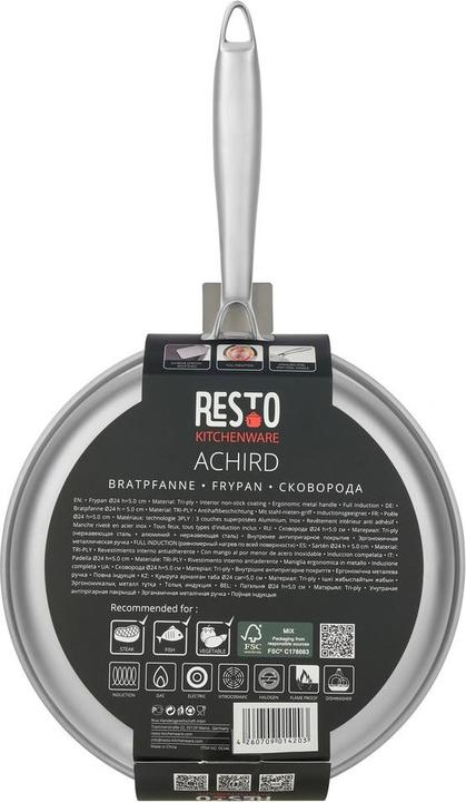 Produktbild Resto Kitchenware RESTO Bratpfanne ES Ø24cm (24 cm, Bratpfanne, Edelstahl)