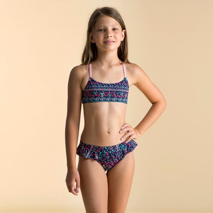 Image du produit Nabaiji Bas de maillot de bain jupette natation Fille - 100 Lila luna bleu (122)