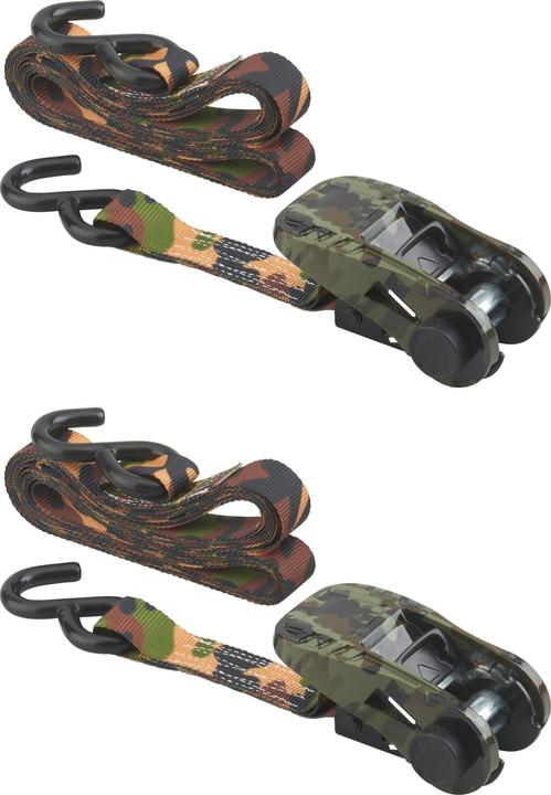 Produktbild Thirard 2er-Set Spanngurte, 5m, mit Ratsche, S-Haken, Camouflage