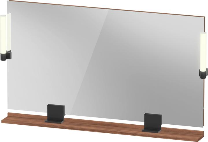 Actual product image Duravit Sivida mirror, diamond black matt, 1250x36x650mm, top light, sensor switch, mains connection