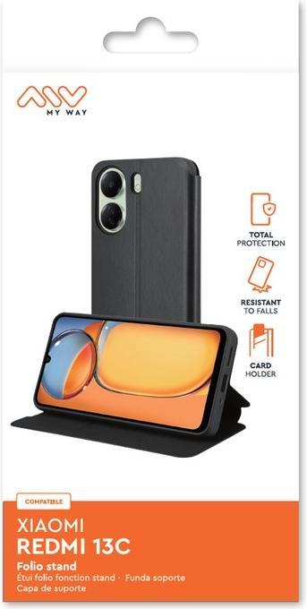 Produktbild My Way Etui Standfunktion Schwarz Series (Xiaomi Redmi 13C)