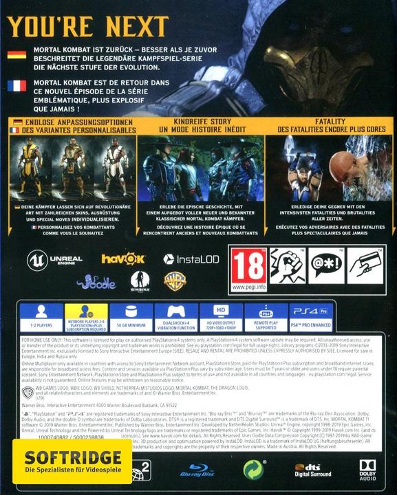 Actual product image WB Mortal Kombat 11 (PS4, FR, DE)