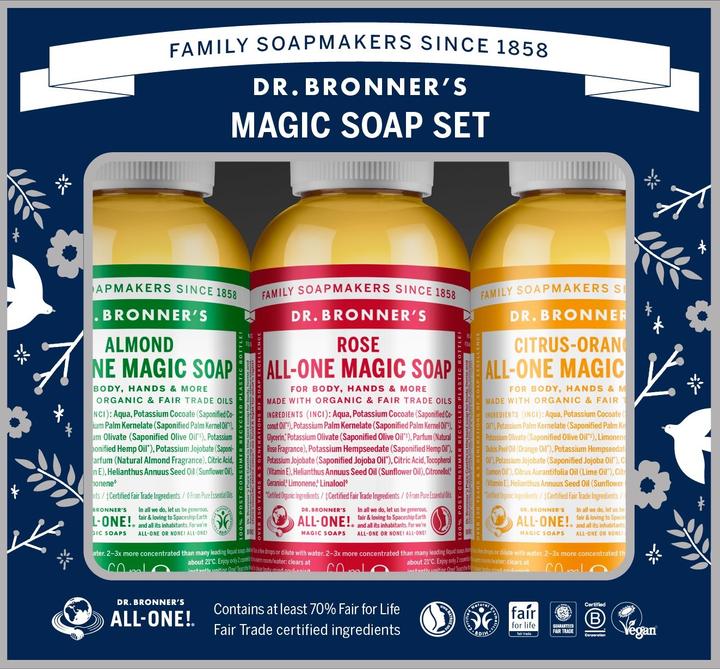Actual product image Dr. Bronner's Dr Bronner's Gift Box Assorted (Liquid soap, 180 ml)
