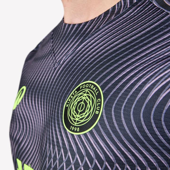 Produktbild Kipsta Damen/Herren Fussball Trikot kurzarm - VIRALTO II Wavy schwarz/neongelb (S)