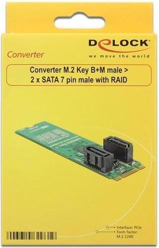 Produktbild Delock M.2 zu 2xSATA Adapter mit RAID