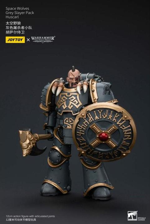 Actual product image Joy Toy Warhammer The Horus Heresy action figure 1/18 Space Wolves Grey Slayer Pack Huscarl 12 cm