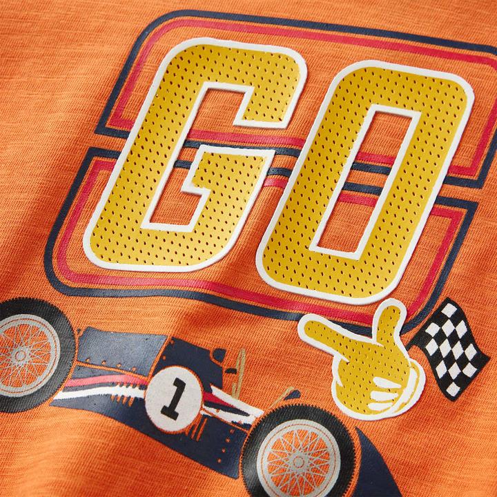 Image du produit VidaXL T-shirt manches longues enfant orange foncé 104,Matière : 100 (104)